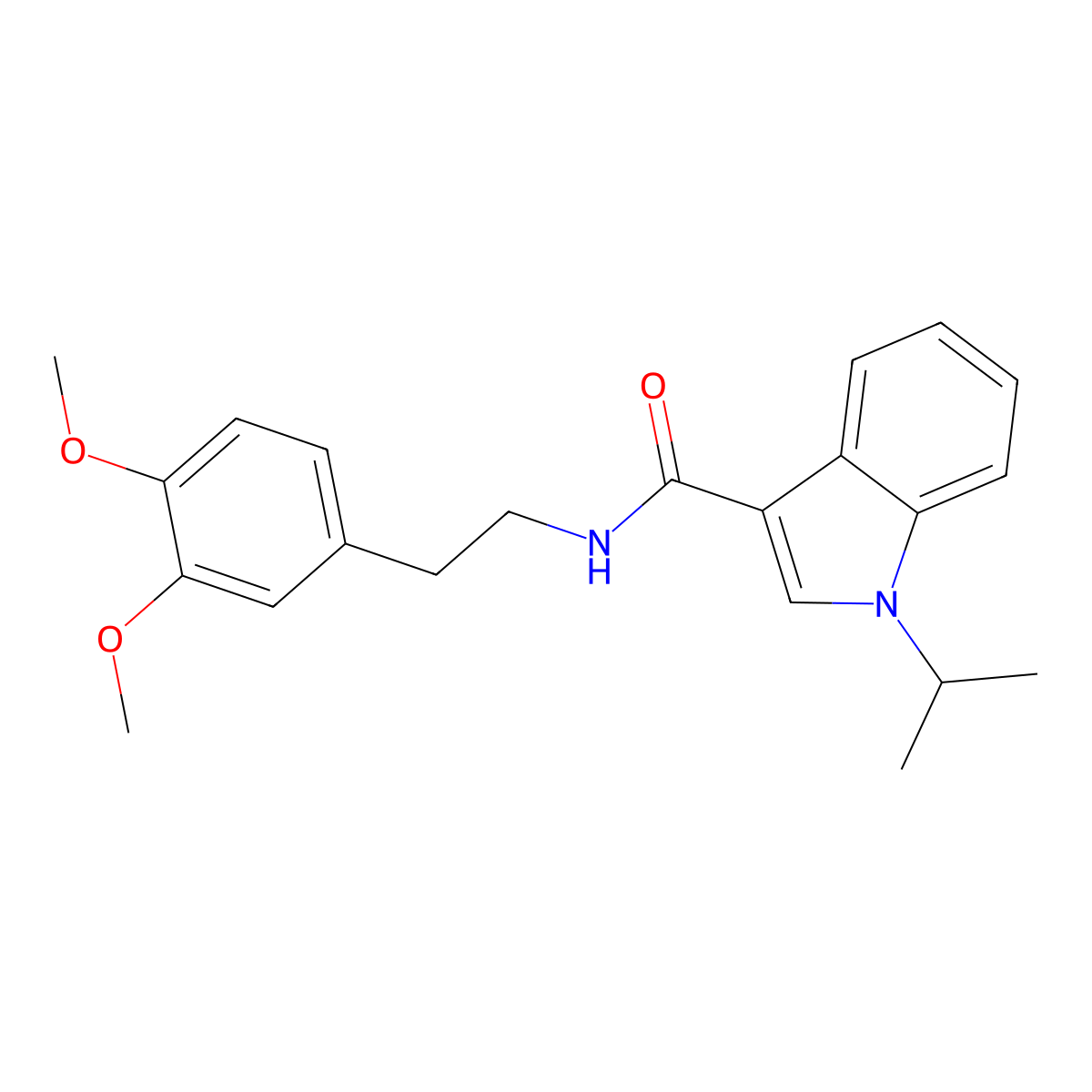 N-(3,4-dimethoxyphenethyl)-1-isopropyl-1H-indole-3-carboxamide molecular structure, CAS 1435993-31-9