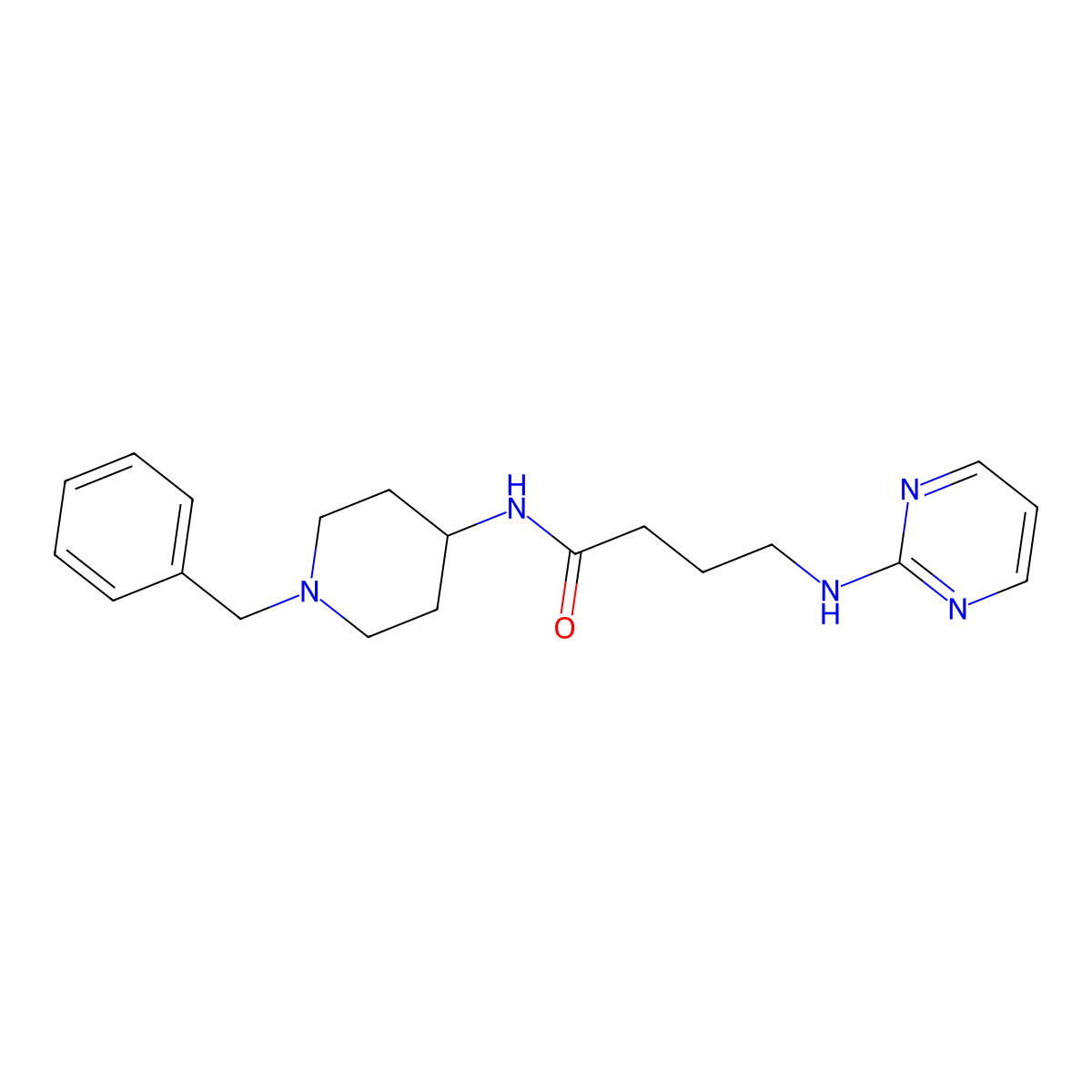 N-(1-benzyl-4-piperidyl)-4-(2-pyrimidinylamino)butanamide molecular structure, CAS 1435993-44-4