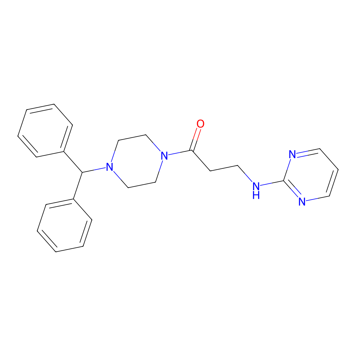 1-(4-Benzhydrylpiperazino)-3-(2-pyrimidinylamino)-1-propanone molecular structure, CAS 1435993-49-9