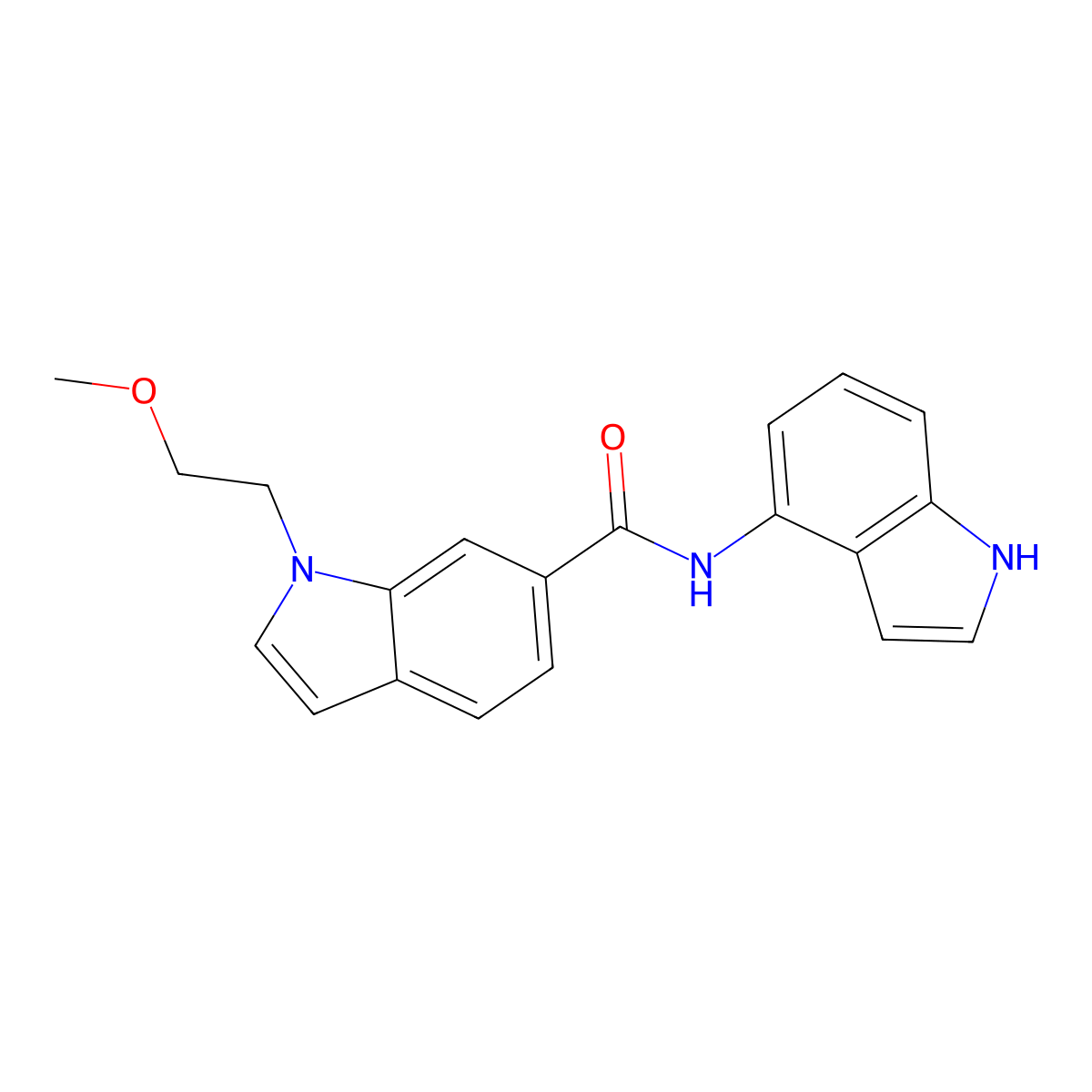 N-(1H-indol-4-yl)-1-(2-methoxyethyl)-1H-indole-6-carboxamide molecular structure, CAS 1435993-58-0