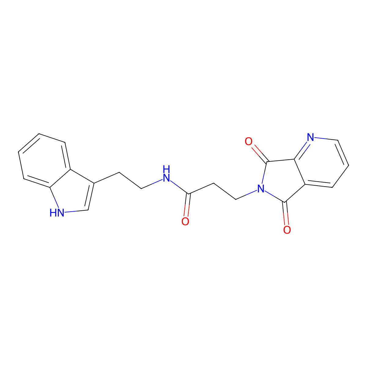 3-(5,7-dioxo-5,7-dihydro-6H-pyrrolo[3,4-b]pyridin-6-yl)-N-[2-(1H-indol-3-yl)ethyl]propanamide molecular structure, CAS 1435993-70-6