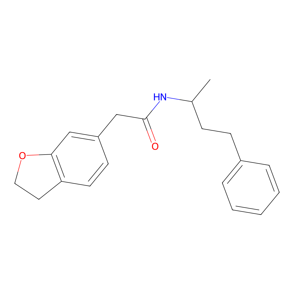 2-(2,3-dihydro-1-benzofuran-6-yl)-N-(4-phenylbutan-2-yl)acetamide molecular structure, CAS 1435993-78-4