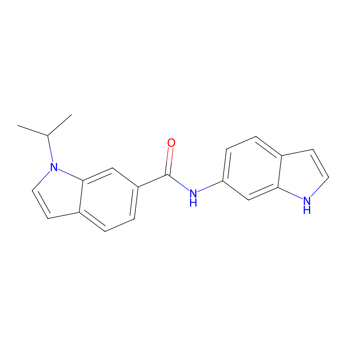 N-(1H-indol-6-yl)-1-(propan-2-yl)-1H-indole-6-carboxamide molecular structure, CAS 1435993-83-1