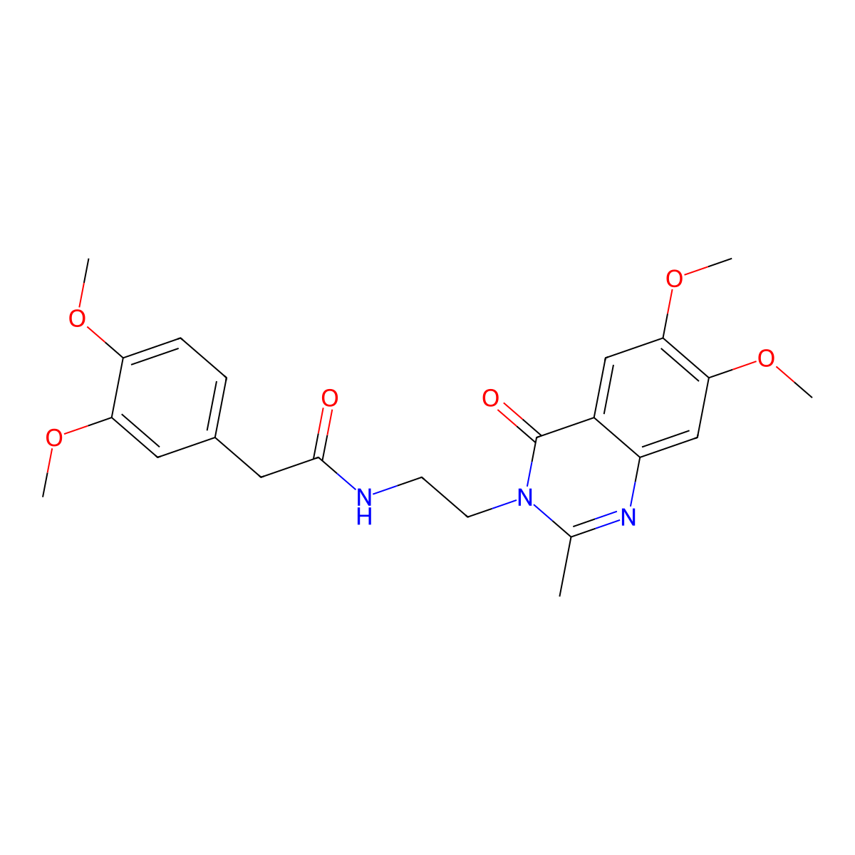 N-[2-(6,7-dimethoxy-2-methyl-4-oxoquinazolin-3(4H)-yl)ethyl]-2-(3,4-dimethoxyphenyl)acetamide molecular structure, CAS 1435993-85-3