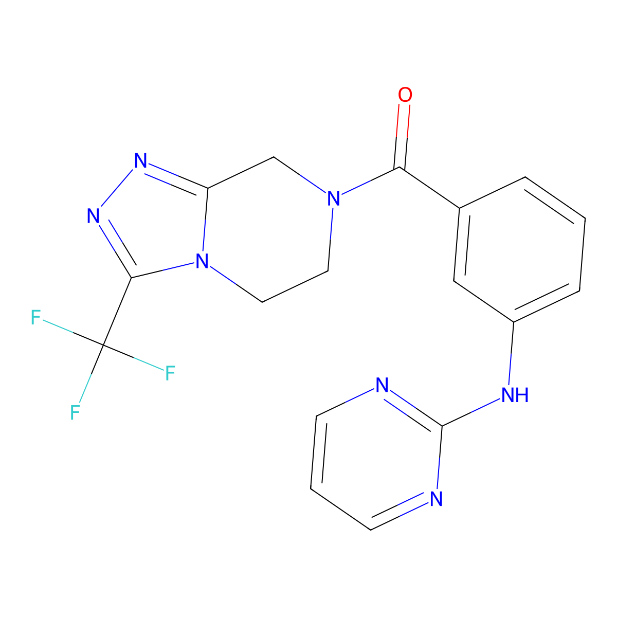 [3-(2-pyrimidinylamino)phenyl][3-(trifluoromethyl)-5,6-dihydro[1,2,4]triazolo[4,3-a]pyrazin-7(8H)-yl]methanone molecular structure, CAS 1435993-90-0