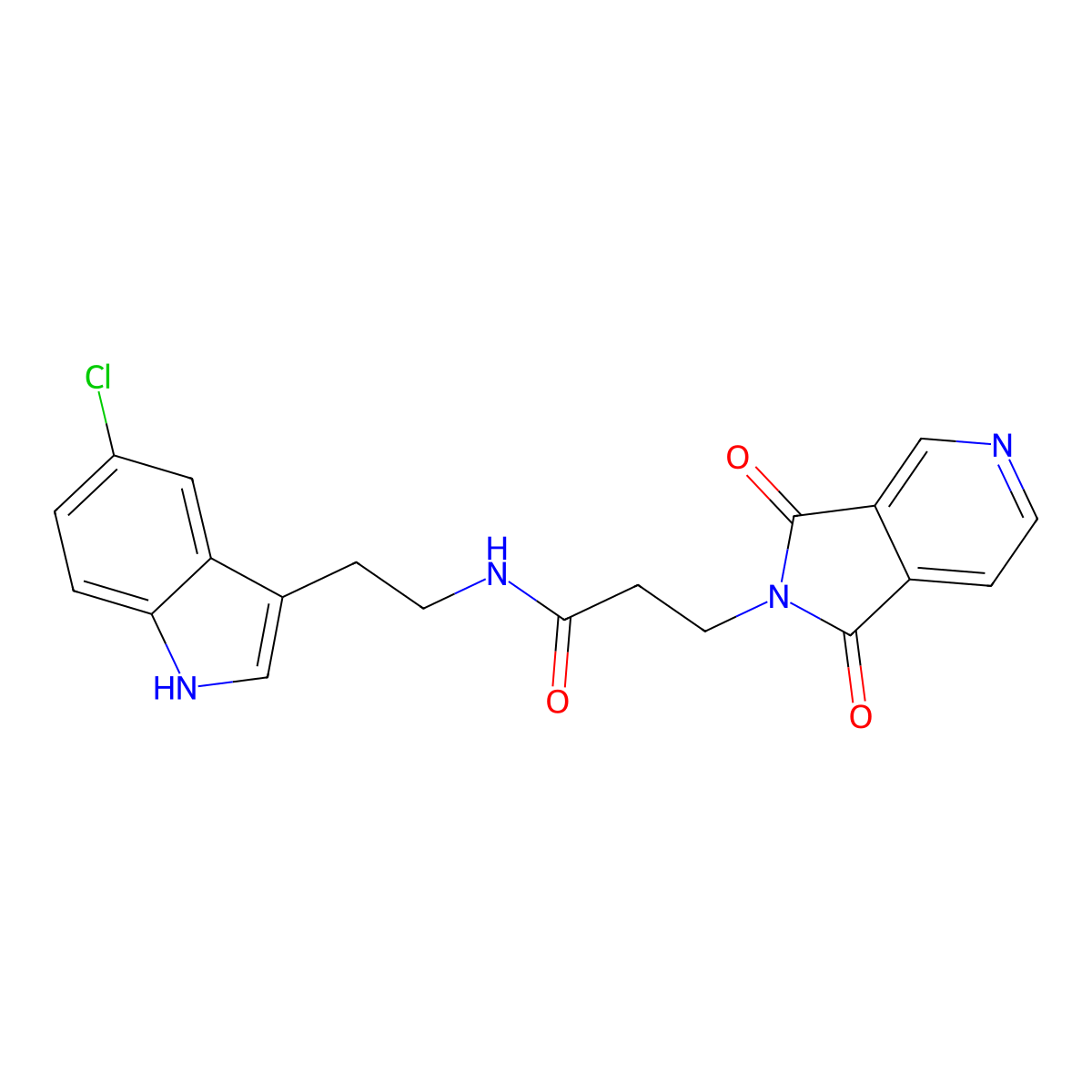 N-[2-(5-chloro-1H-indol-3-yl)ethyl]-3-(1,3-dioxo-1,3-dihydro-2H-pyrrolo[3,4-c]pyridin-2-yl)propanamide molecular structure, CAS 1435994-32-3