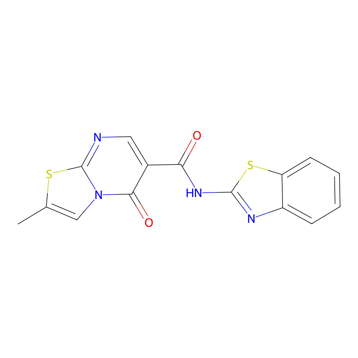 N-(1,3-benzothiazol-2-yl)-2-methyl-5-oxo-5H-[1,3]thiazolo[3,2-a]pyrimidine-6-carboxamide molecular structure, CAS 1435994-35-6