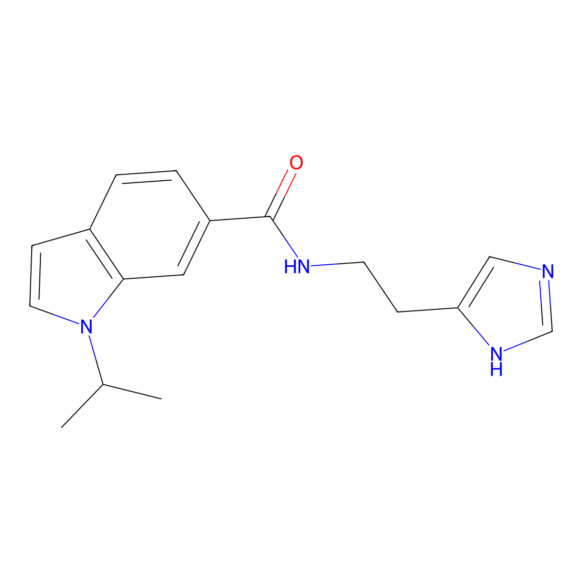 N~6~-[2-(1H-imidazol-5-yl)ethyl]-1-isopropyl-1H-indole-6-carboxamide molecular structure, CAS 1435994-46-9
