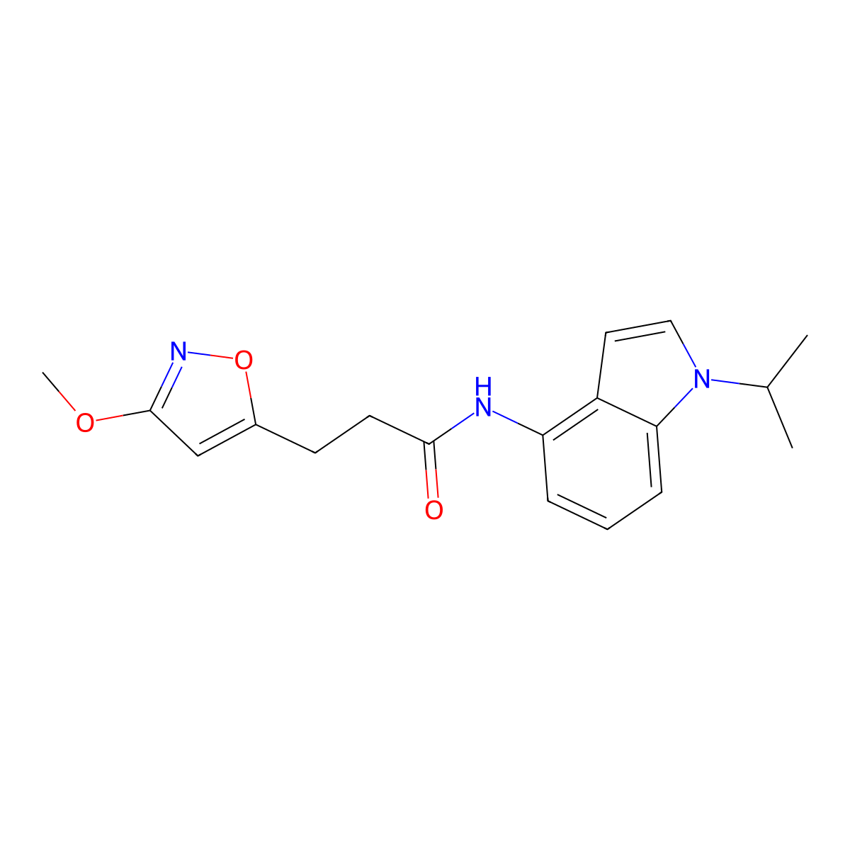 3-(3-methoxy-1,2-oxazol-5-yl)-N-[1-(propan-2-yl)-1H-indol-4-yl]propanamide molecular structure, CAS 1435994-48-1