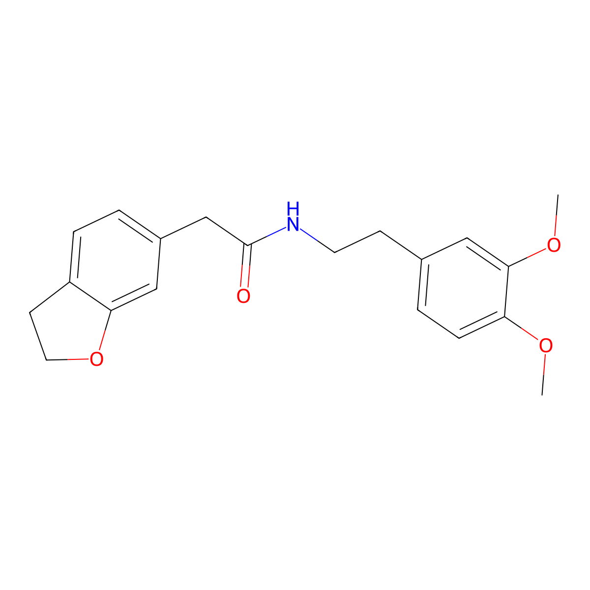 2-(2,3-dihydro-1-benzofuran-6-yl)-N-[2-(3,4-dimethoxyphenyl)ethyl]acetamide molecular structure, CAS 1435994-50-5