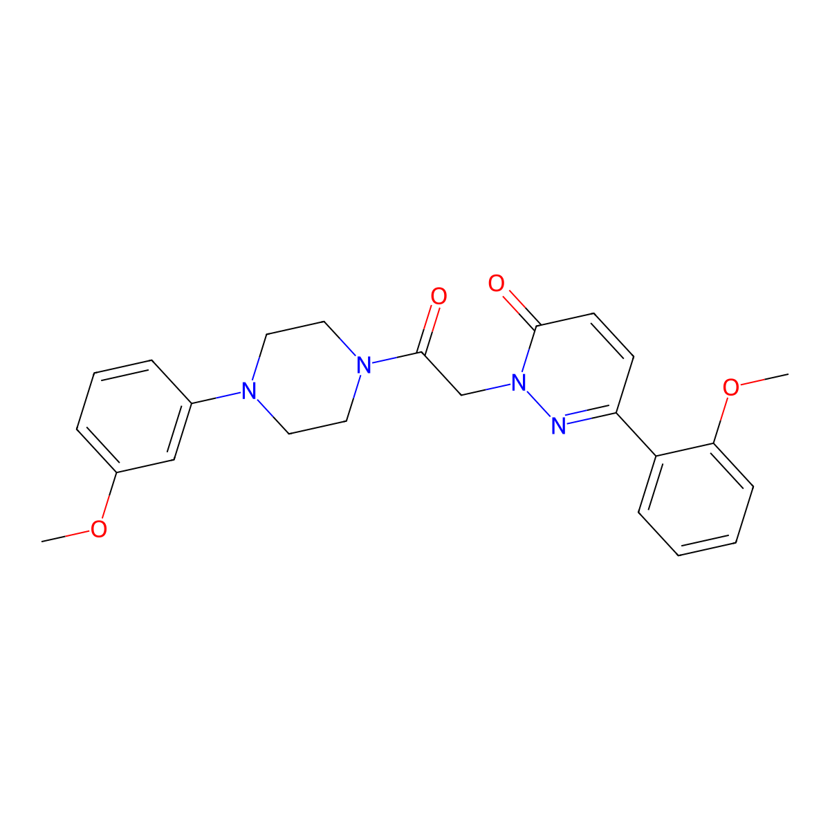 6-(2-methoxyphenyl)-2-{2-[4-(3-methoxyphenyl)piperazino]-2-oxoethyl}-3(2H)-pyridazinone molecular structure, CAS 1435994-65-2
