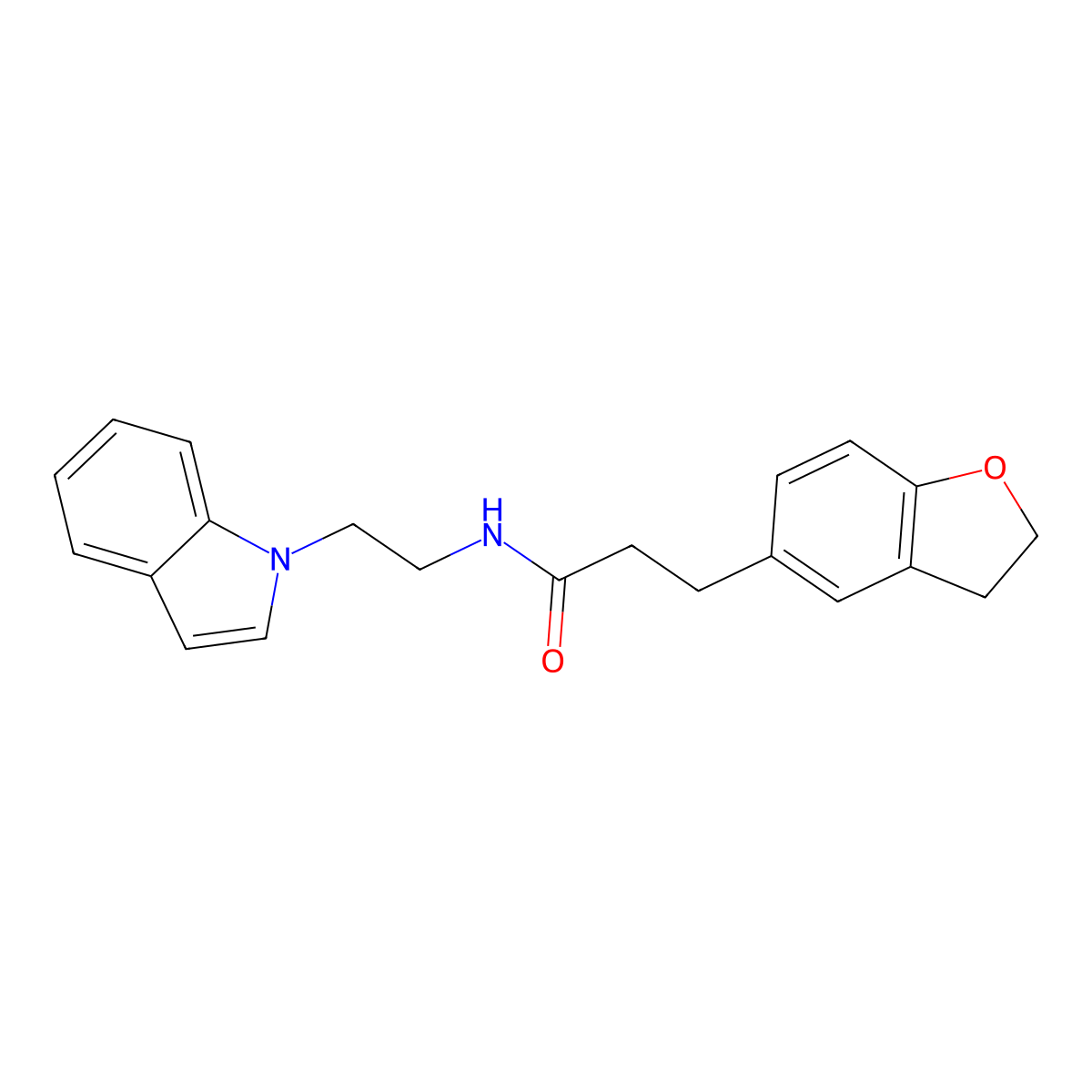 3-(2,3-dihydro-1-benzofuran-5-yl)-N-[2-(1H-indol-1-yl)ethyl]propanamide molecular structure, CAS 1435994-66-3