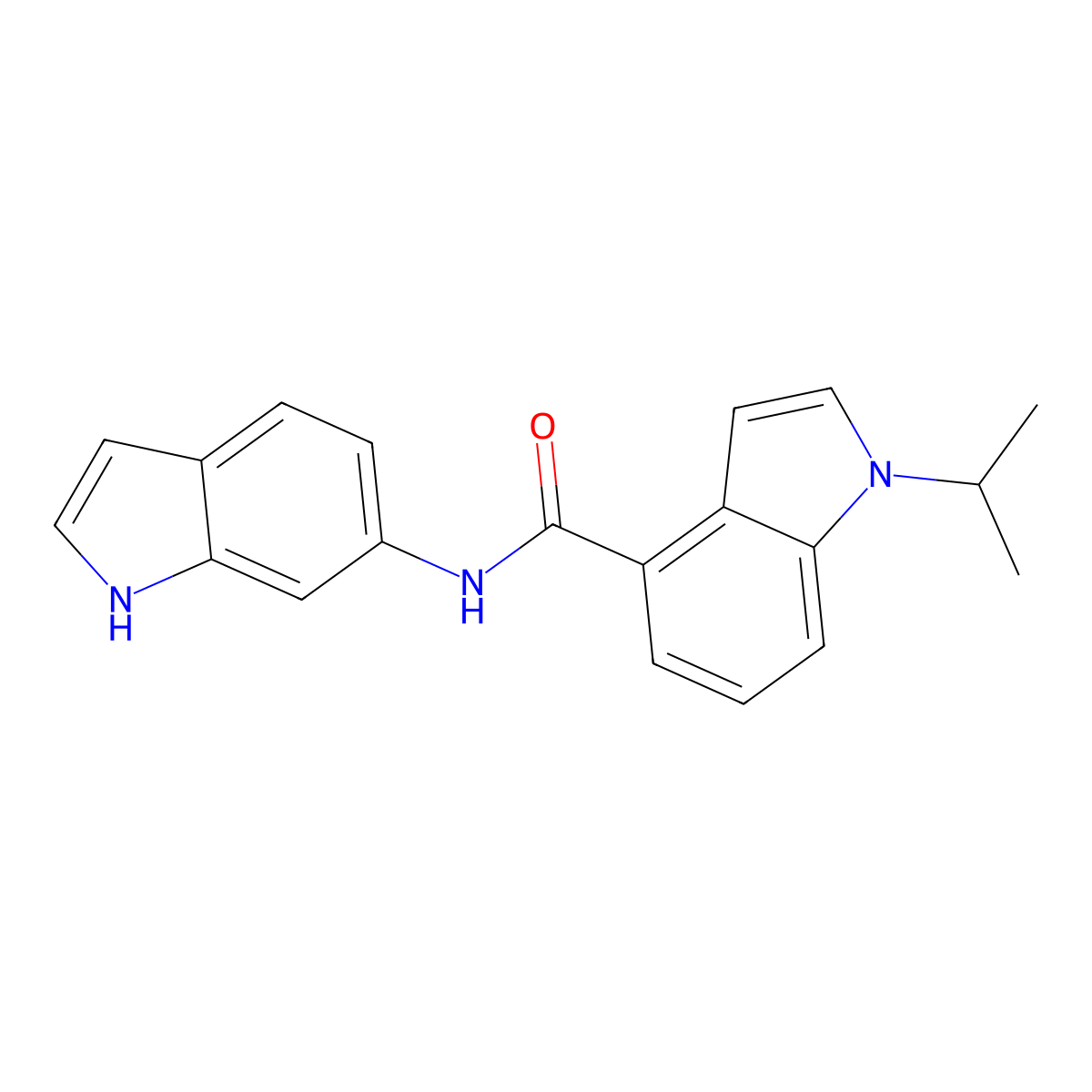 N-(1H-indol-6-yl)-1-(propan-2-yl)-1H-indole-4-carboxamide molecular structure, CAS 1435994-76-5