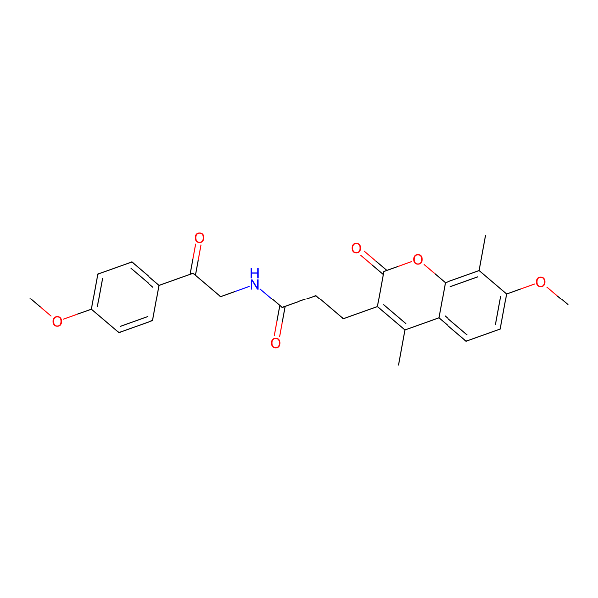 3-(7-methoxy-4,8-dimethyl-2-oxo-2H-chromen-3-yl)-N-[2-(4-methoxyphenyl)-2-oxoethyl]propanamide molecular structure, CAS 1435994-86-7