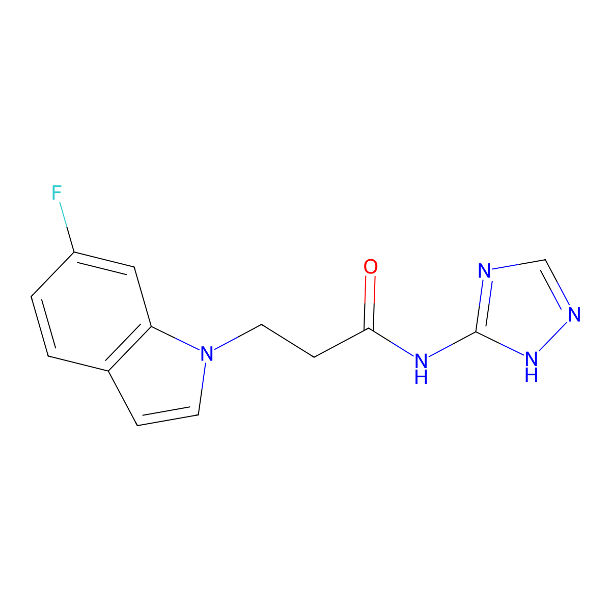 3-(6-fluoro-1H-indol-1-yl)-N-(4H-1,2,4-triazol-3-yl)propanamide molecular structure, CAS 1435995-08-6