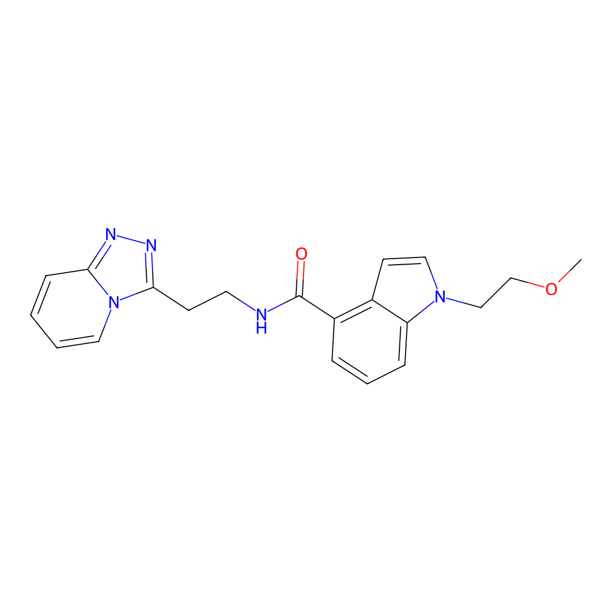 1-(2-methoxyethyl)-N-[2-([1,2,4]triazolo[4,3-a]pyridin-3-yl)ethyl]-1H-indole-4-carboxamide molecular structure, CAS 1435995-21-3