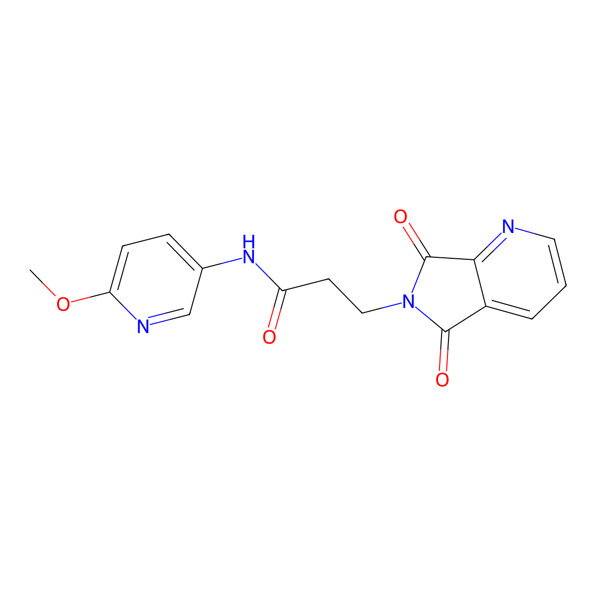 3-(5,7-dioxo-5,7-dihydro-6H-pyrrolo[3,4-b]pyridin-6-yl)-N-(6-methoxypyridin-3-yl)propanamide molecular structure, CAS 1435995-37-1