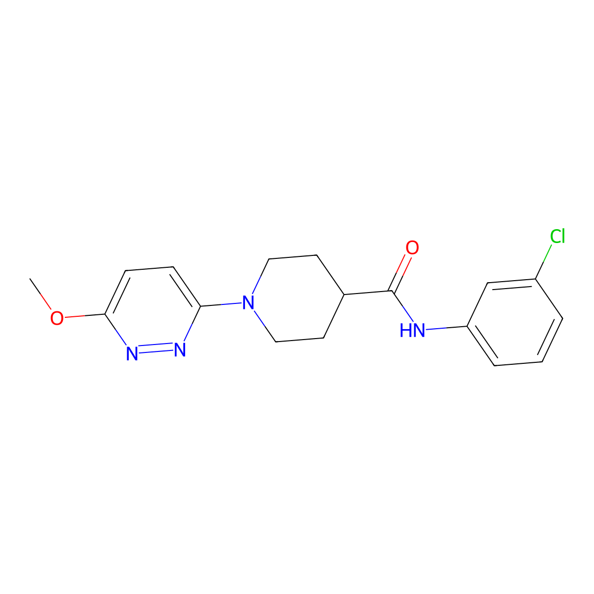 N-(3-chlorophenyl)-1-(6-methoxypyridazin-3-yl)piperidine-4-carboxamide molecular structure, CAS 1435995-81-5