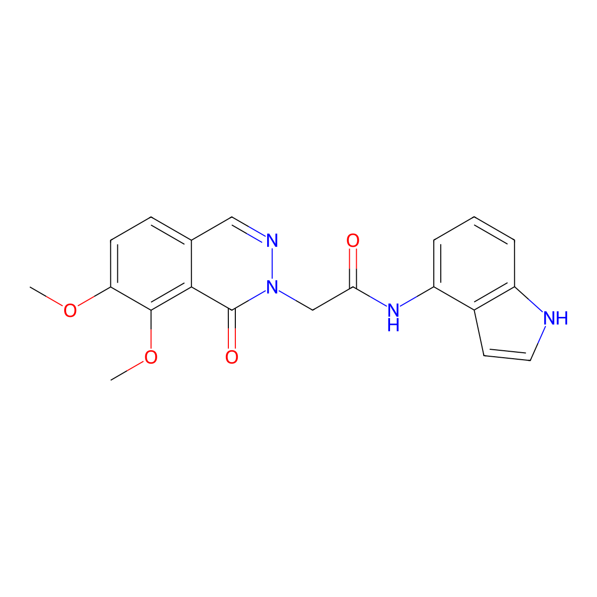 2-(7,8-dimethoxy-1-oxophthalazin-2(1H)-yl)-N-(1H-indol-4-yl)acetamide molecular structure, CAS 1435995-88-2