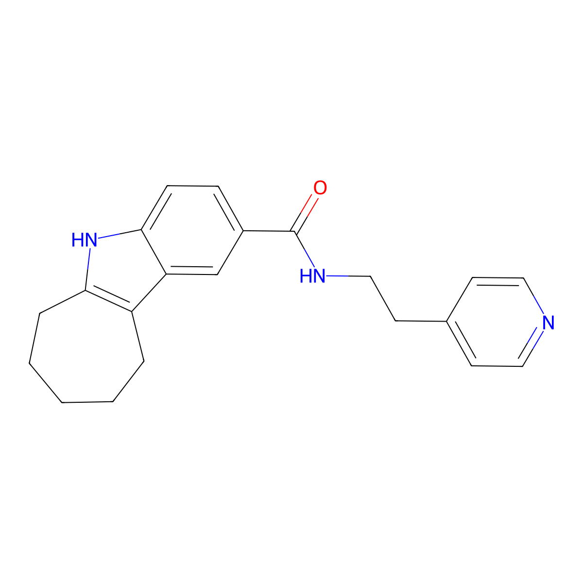 N-[2-(4-pyridyl)ethyl]-5,6,7,8,9,10-hexahydrocyclohepta[b]indole-2-carboxamide molecular structure, CAS 1435995-93-9