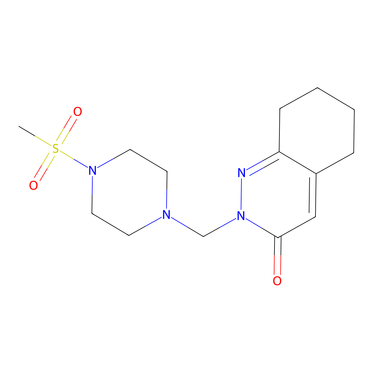 2-{[4-(methylsulfonyl)piperazin-1-yl]methyl}-5,6,7,8-tetrahydrocinnolin-3(2H)-one molecular structure, CAS 1435996-19-2