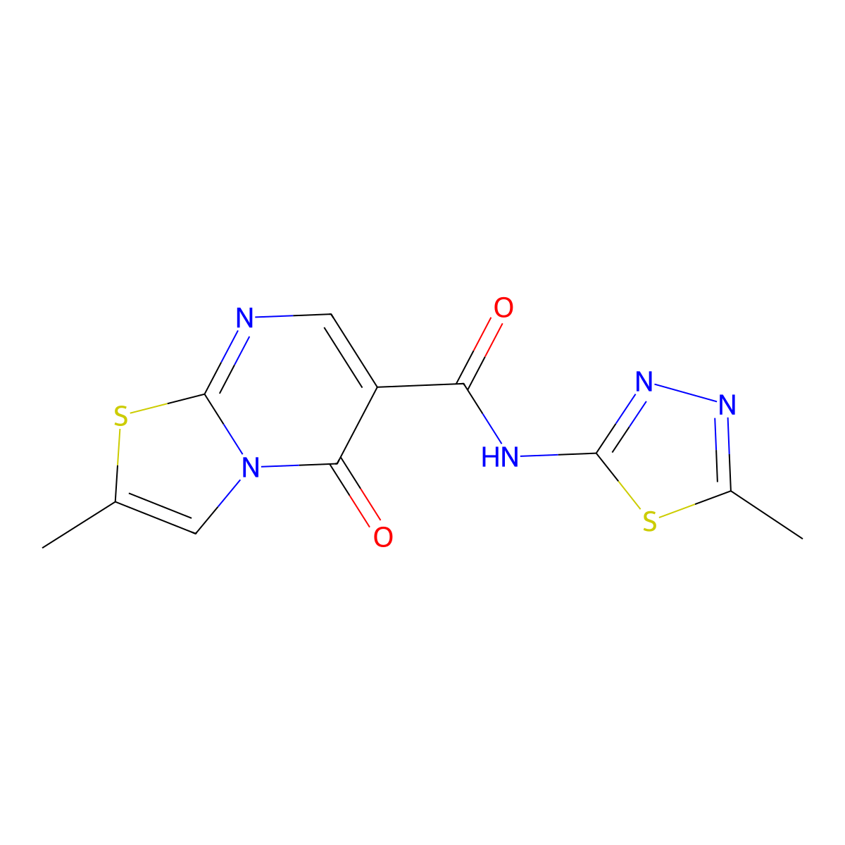 2-methyl-N-(5-methyl-1,3,4-thiadiazol-2-yl)-5-oxo-5H-thiazolo[3,2-a]pyrimidine-6-carboxamide molecular structure, CAS 1435996-22-7