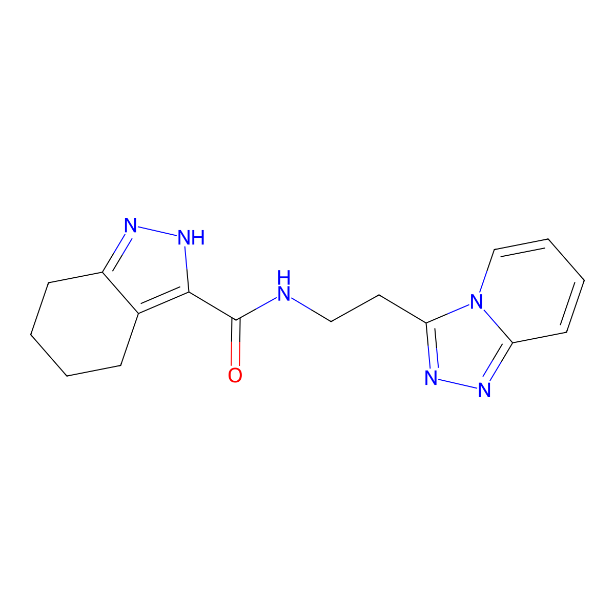 N-(2-[1,2,4]triazolo[4,3-a]pyridin-3-ylethyl)-4,5,6,7-tetrahydro-1H-indazole-3-carboxamide molecular structure, CAS 1435996-63-6