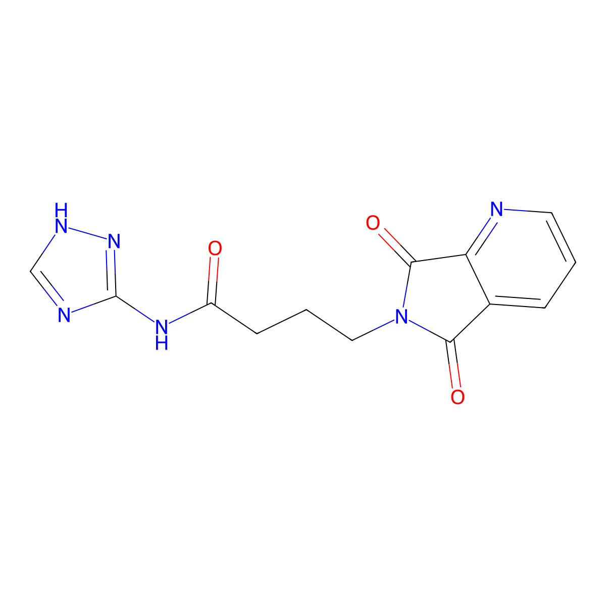 4-(5,7-dioxo-5,7-dihydro-6H-pyrrolo[3,4-b]pyridin-6-yl)-N-(4H-1,2,4-triazol-3-yl)butanamide molecular structure, CAS 1435996-74-9