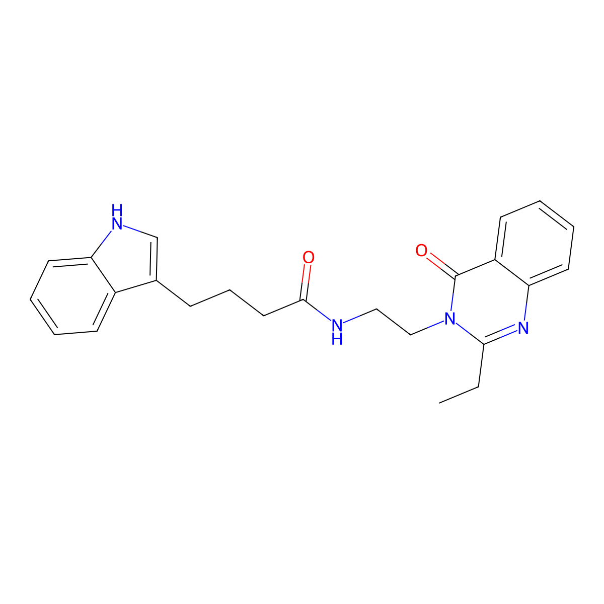 N-[2-(2-ethyl-4-oxoquinazolin-3(4H)-yl)ethyl]-4-(1H-indol-3-yl)butanamide molecular structure, CAS 1435997-42-4