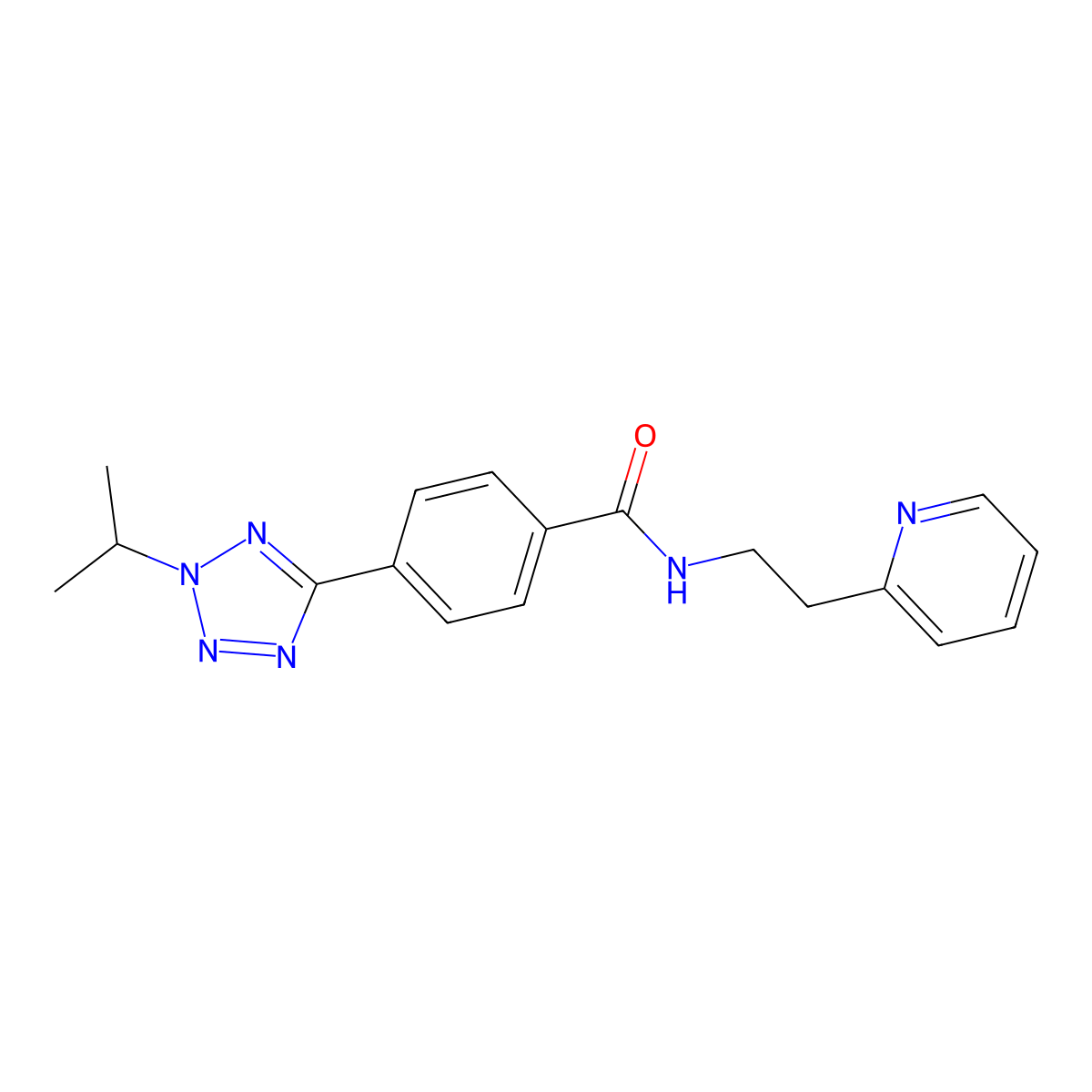 4-(2-isopropyl-2H-1,2,3,4-tetraazol-5-yl)-N-[2-(2-pyridyl)ethyl]benzamide molecular structure, CAS 1435997-94-6
