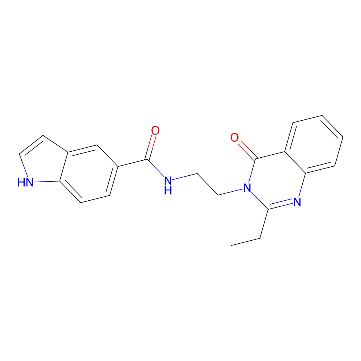 N-[2-(2-ethyl-4-oxoquinazolin-3(4H)-yl)ethyl]-1H-indole-5-carboxamide molecular structure, CAS 1435998-15-4