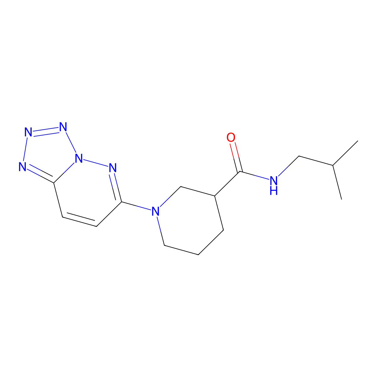 N-isobutyl-1-[1,2,3,4]tetraazolo[1,5-b]pyridazin-6-yl-3-piperidinecarboxamide molecular structure, CAS 1435998-47-2