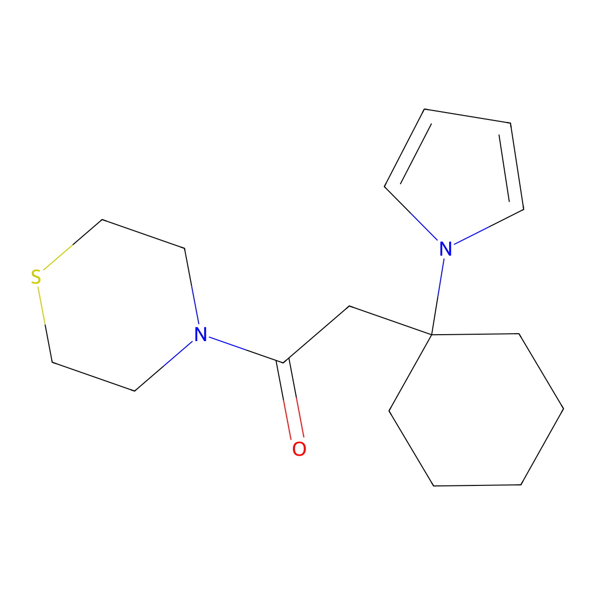 2-[1-(1H-pyrrol-1-yl)cyclohexyl]-1-(thiomorpholin-4-yl)ethanone molecular structure, CAS 1435998-51-8