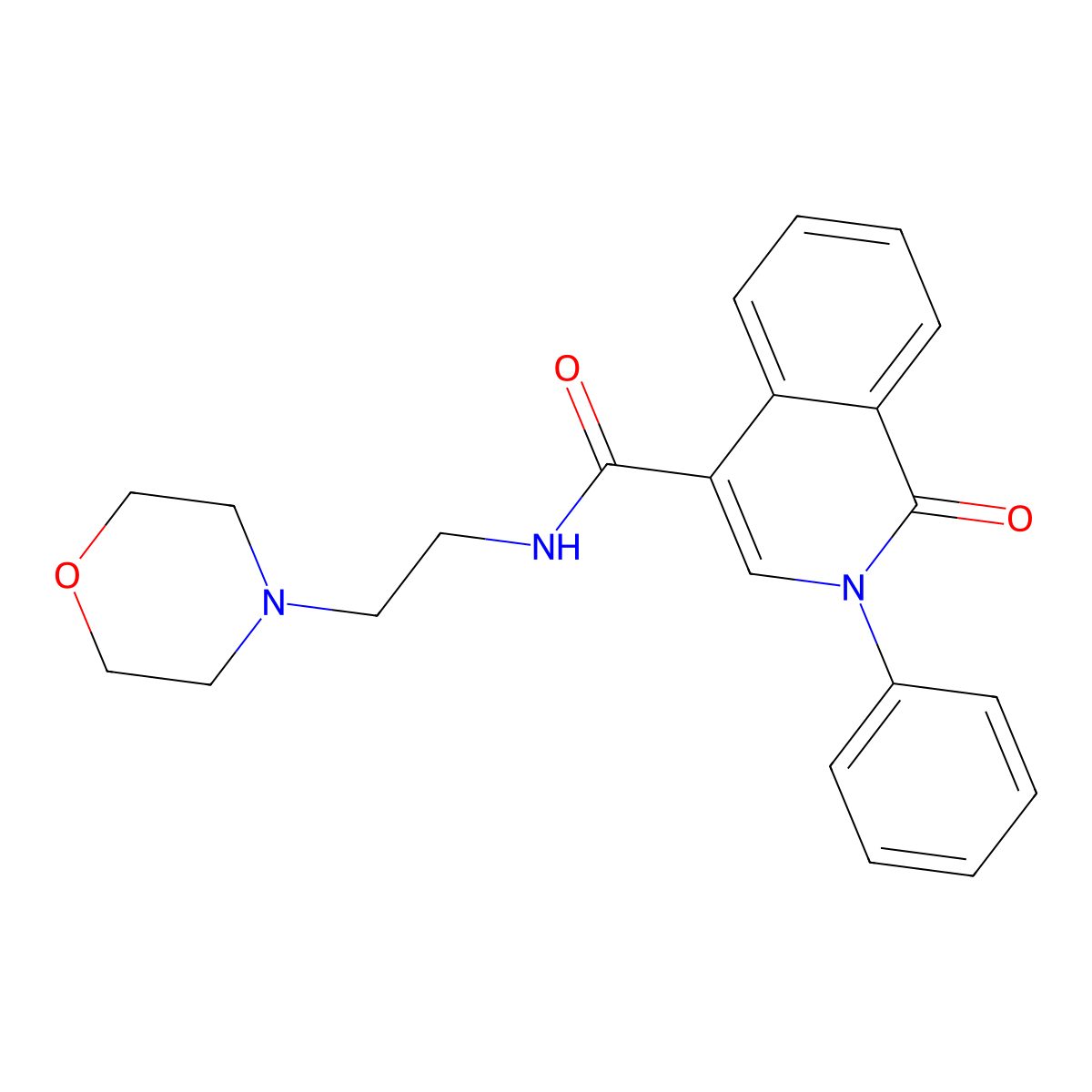 N-(2-morpholinoethyl)-1-oxo-2-phenyl-1,2-dihydro-4-isoquinolinecarboxamide molecular structure, CAS 1435998-92-7