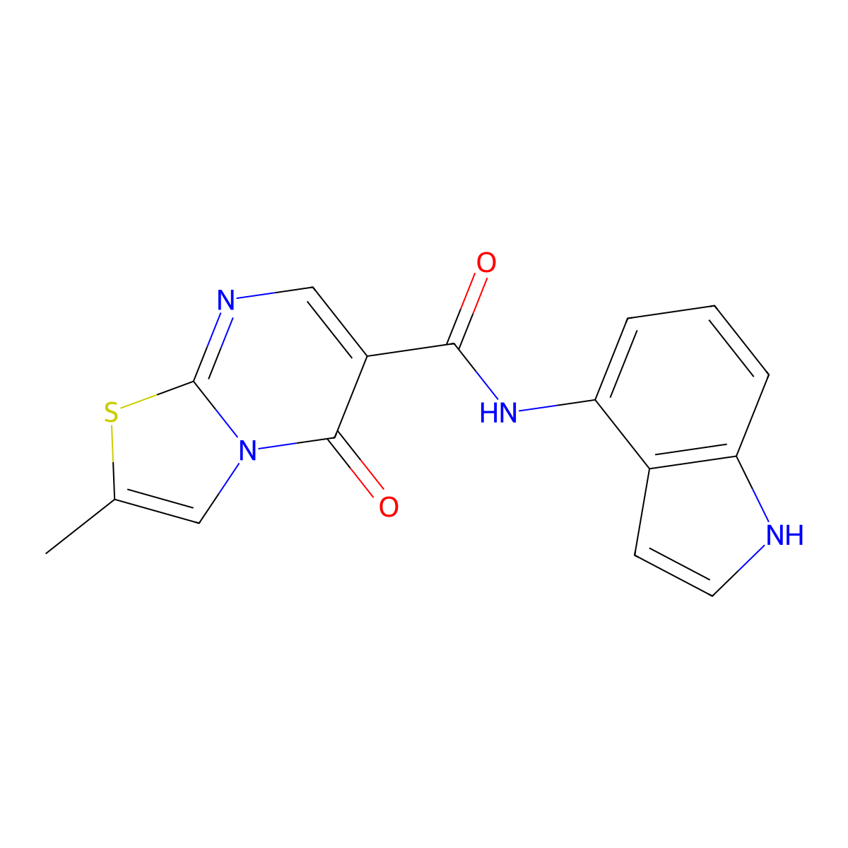 N-(1H-indol-4-yl)-2-methyl-5-oxo-5H-[1,3]thiazolo[3,2-a]pyrimidine-6-carboxamide molecular structure, CAS 1435999-16-8