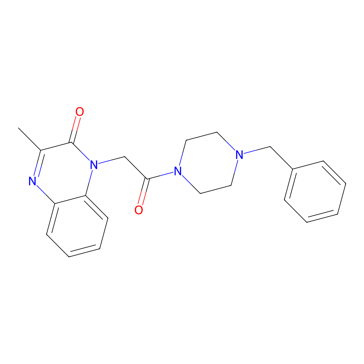 1-[2-(4-benzylpiperazino)-2-oxoethyl]-3-methyl-2(1H)-quinoxalinone molecular structure, CAS 1435999-42-0