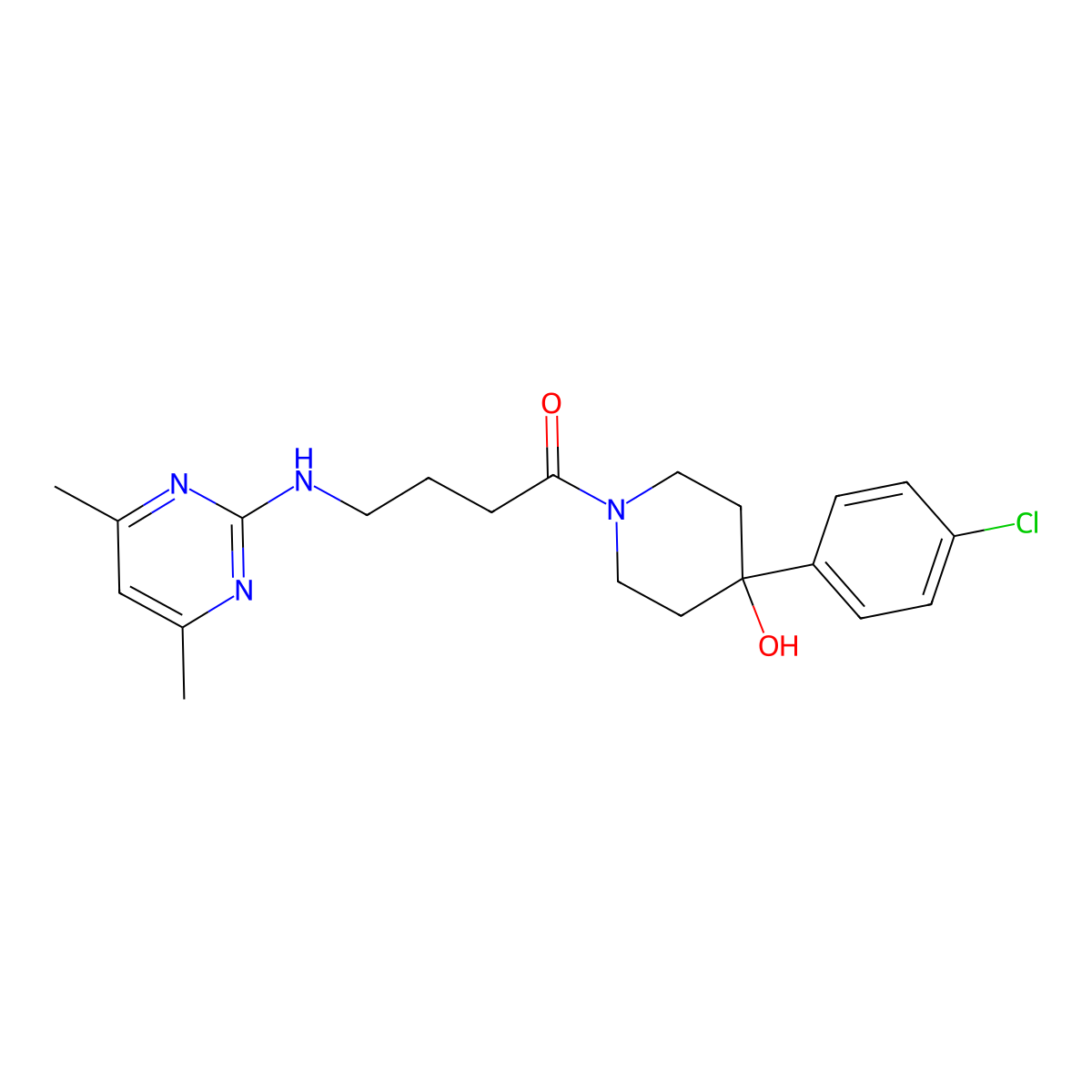 1-(4-(4-Chlorophenyl)-4-hydroxypiperidin-1-yl)-4-((4,6-dimethylpyrimidin-2-yl)amino)butan-1-one molecular structure, CAS 1435999-44-2