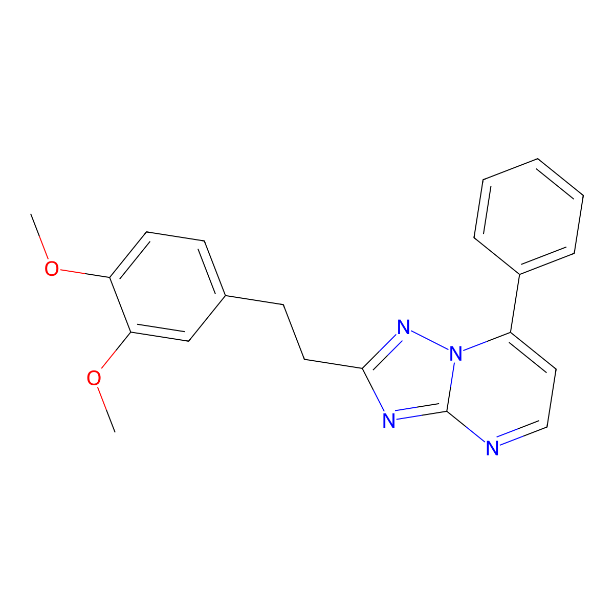 2-(3,4-Dimethoxyphenethyl)-7-phenyl[1,2,4]triazolo[1,5-a]pyrimidine molecular structure, CAS 1435999-47-5