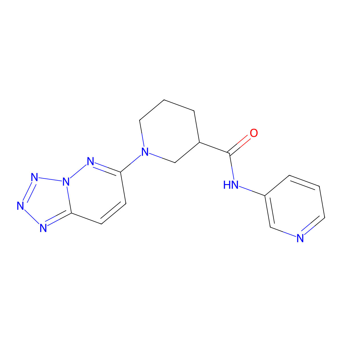 N-(pyridin-3-yl)-1-(tetrazolo[1,5-b]pyridazin-6-yl)piperidine-3-carboxamide molecular structure, CAS 1435999-55-5