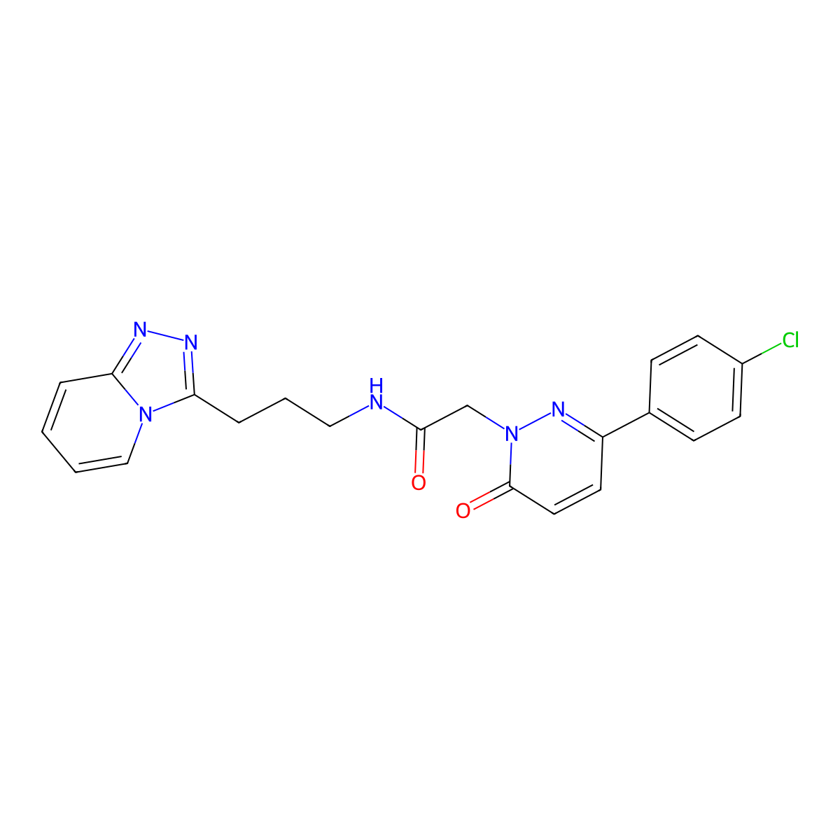 2-[3-(4-chlorophenyl)-6-oxopyridazin-1(6H)-yl]-N-[3-([1,2,4]triazolo[4,3-a]pyridin-3-yl)propyl]acetamide molecular structure, CAS 1435999-77-1