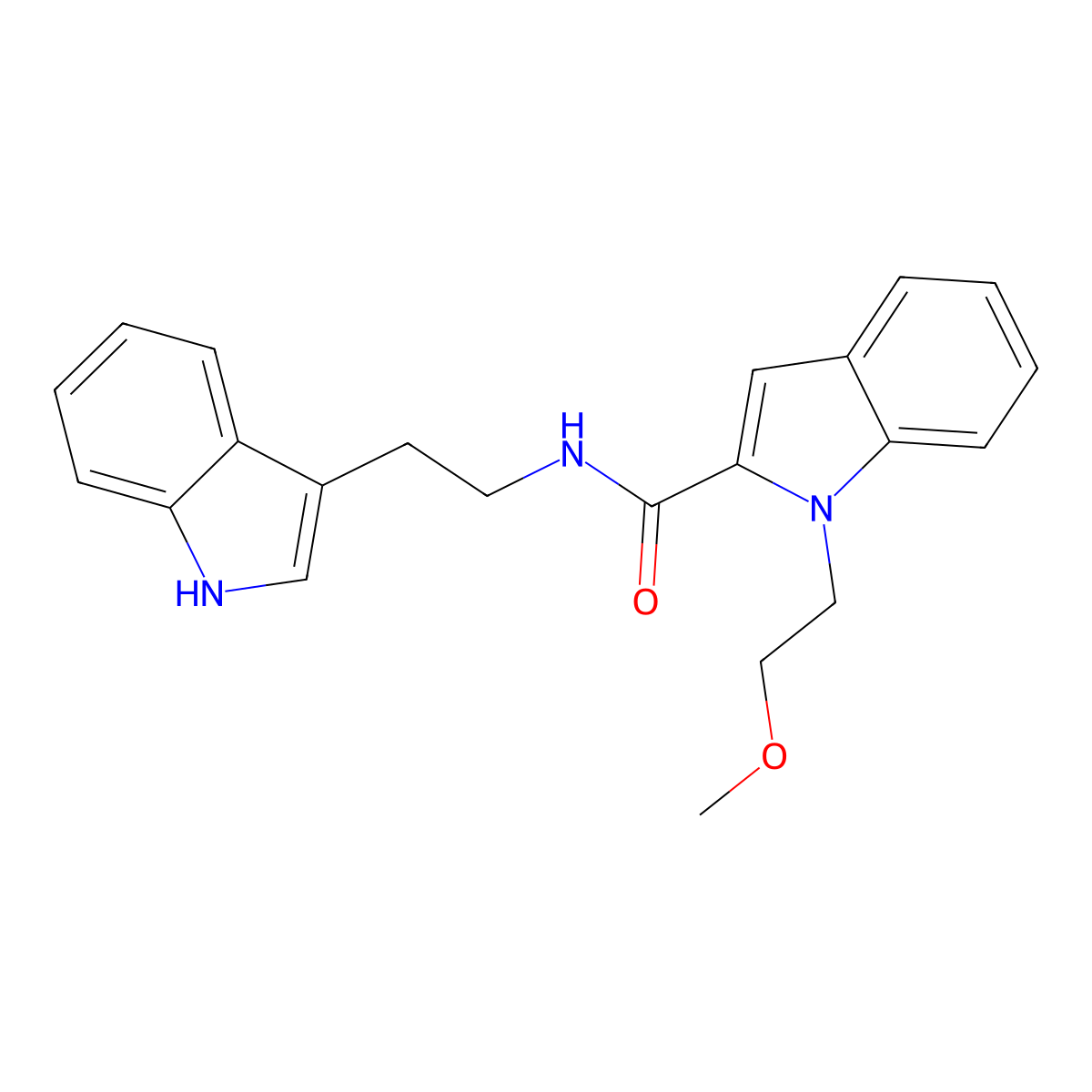 N-[2-(1H-indol-3-yl)ethyl]-1-(2-methoxyethyl)-1H-indole-2-carboxamide molecular structure, CAS 1435999-81-7