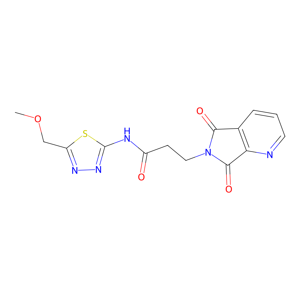 3-(5,7-dioxo-5H-pyrrolo[3,4-b]pyridin-6(7H)-yl)-N-(5-(methoxymethyl)-1,3,4-thiadiazol-2-yl)propanamide molecular structure, CAS 1435999-85-1