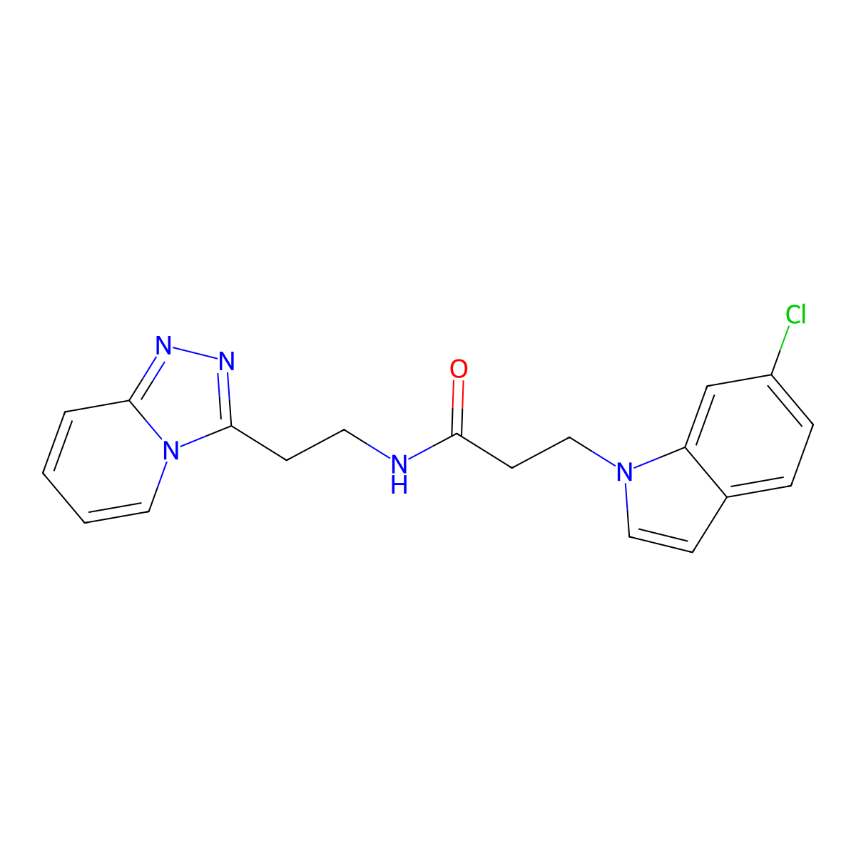 3-(6-chloro-1H-indol-1-yl)-N-[2-([1,2,4]triazolo[4,3-a]pyridin-3-yl)ethyl]propanamide molecular structure, CAS 1435999-88-4