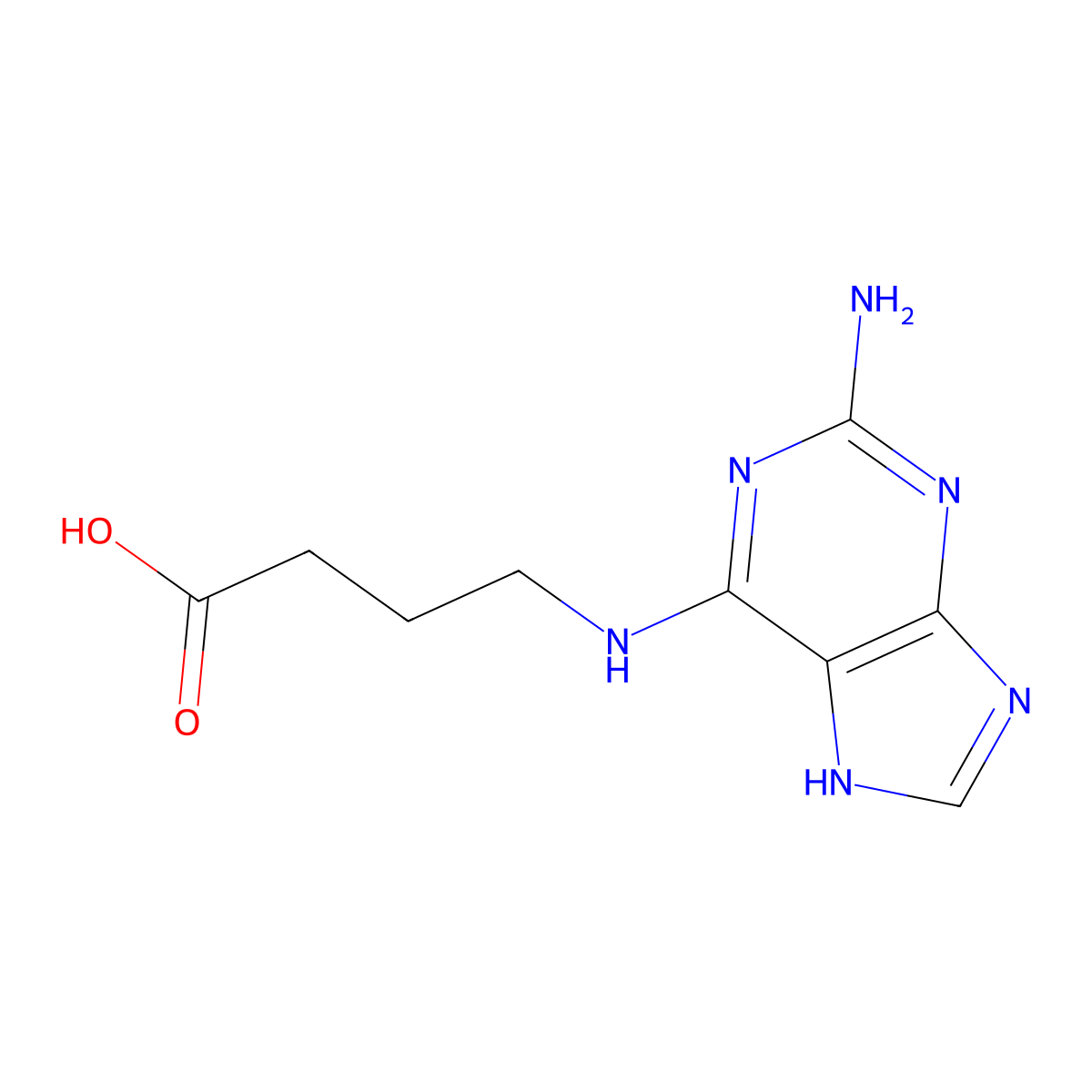 4-((2-amino-9H-purin-6-yl)amino)butanoic acid molecular structure, CAS 1435999-93-1