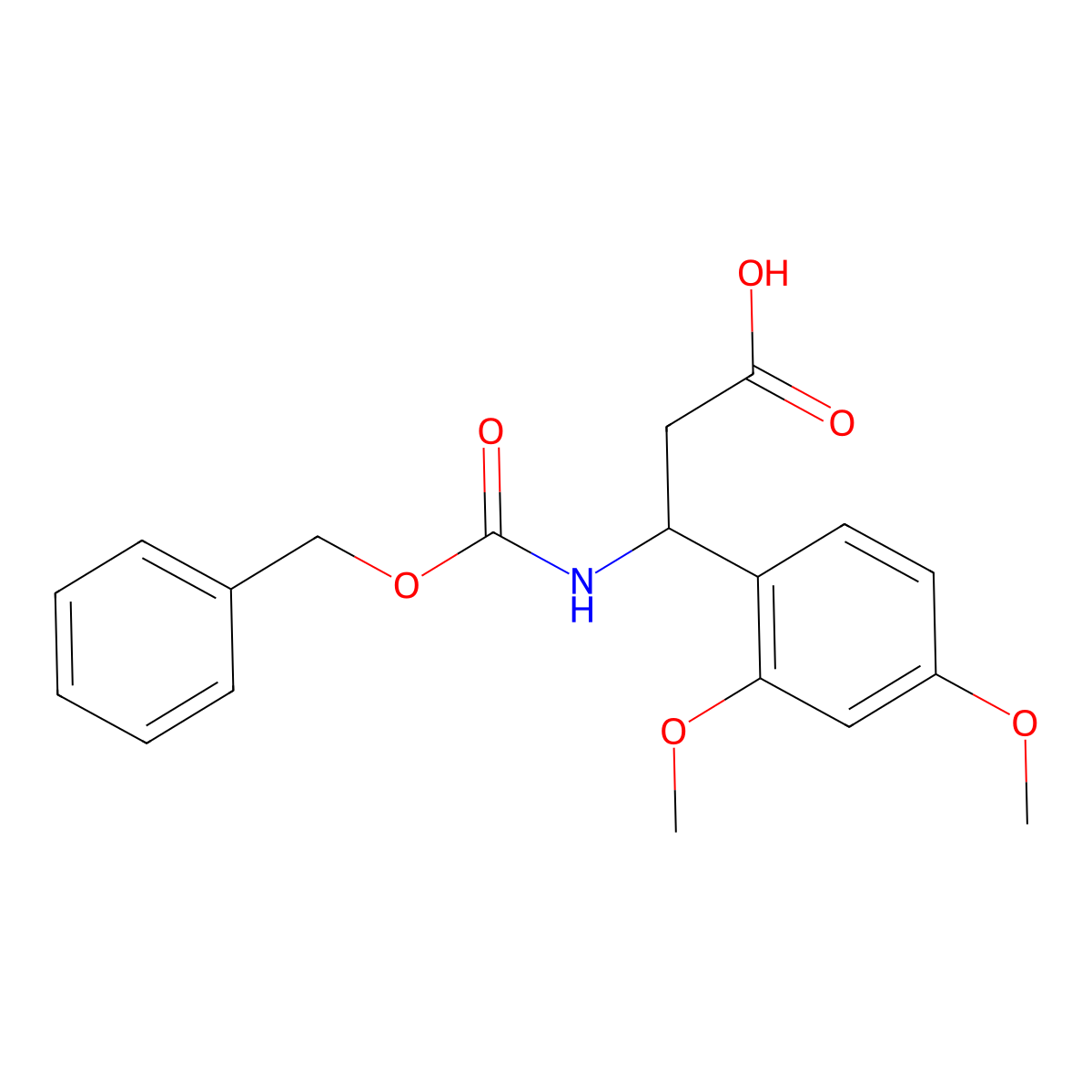 3-{[(Benzyloxy)carbonyl]amino}-3-(2,4-dimethoxyphenyl)propanoic acid molecular structure, CAS 143600-47-9
