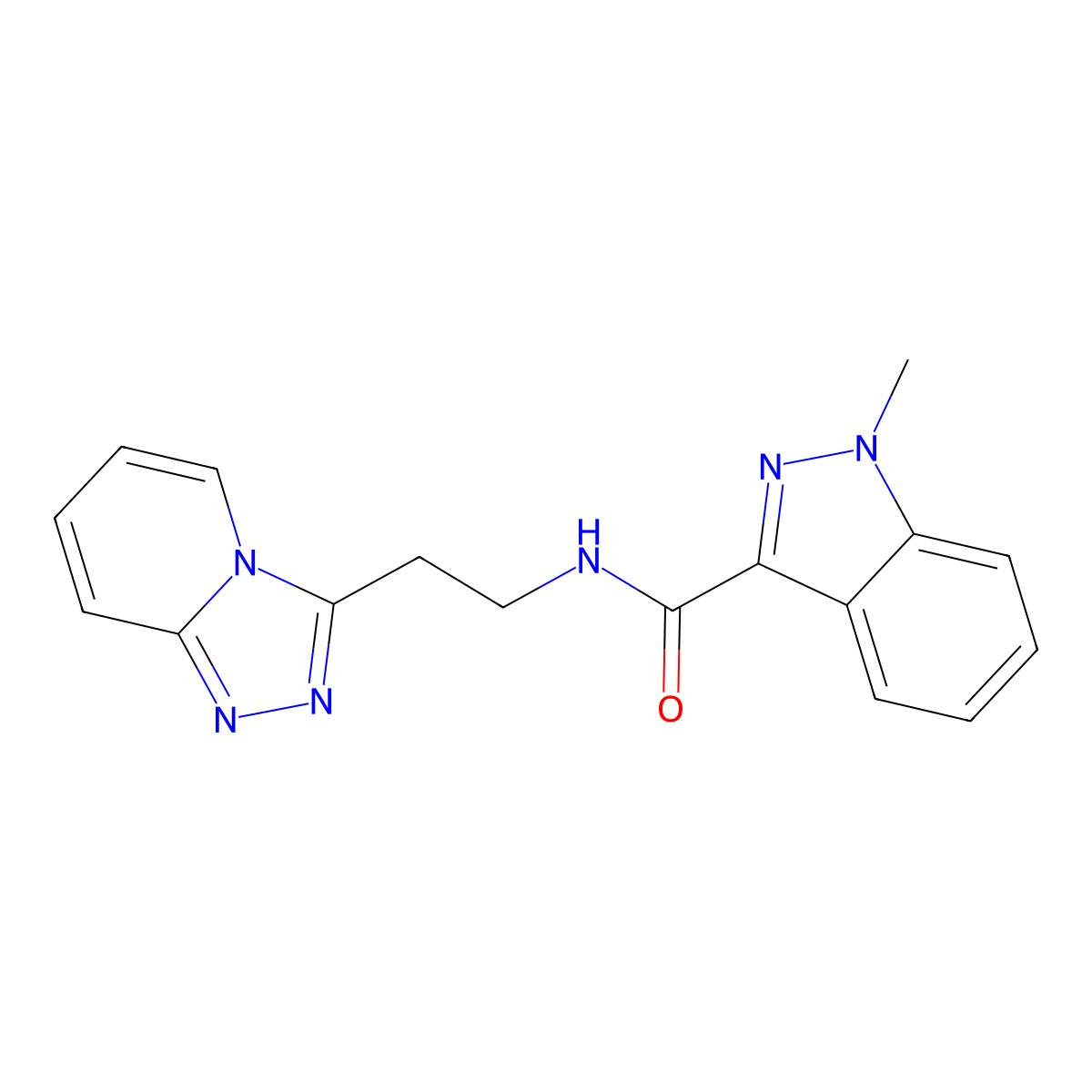 1-methyl-N-[2-([1,2,4]triazolo[4,3-a]pyridin-3-yl)ethyl]-1H-indazole-3-carboxamide molecular structure, CAS 1436000-02-0