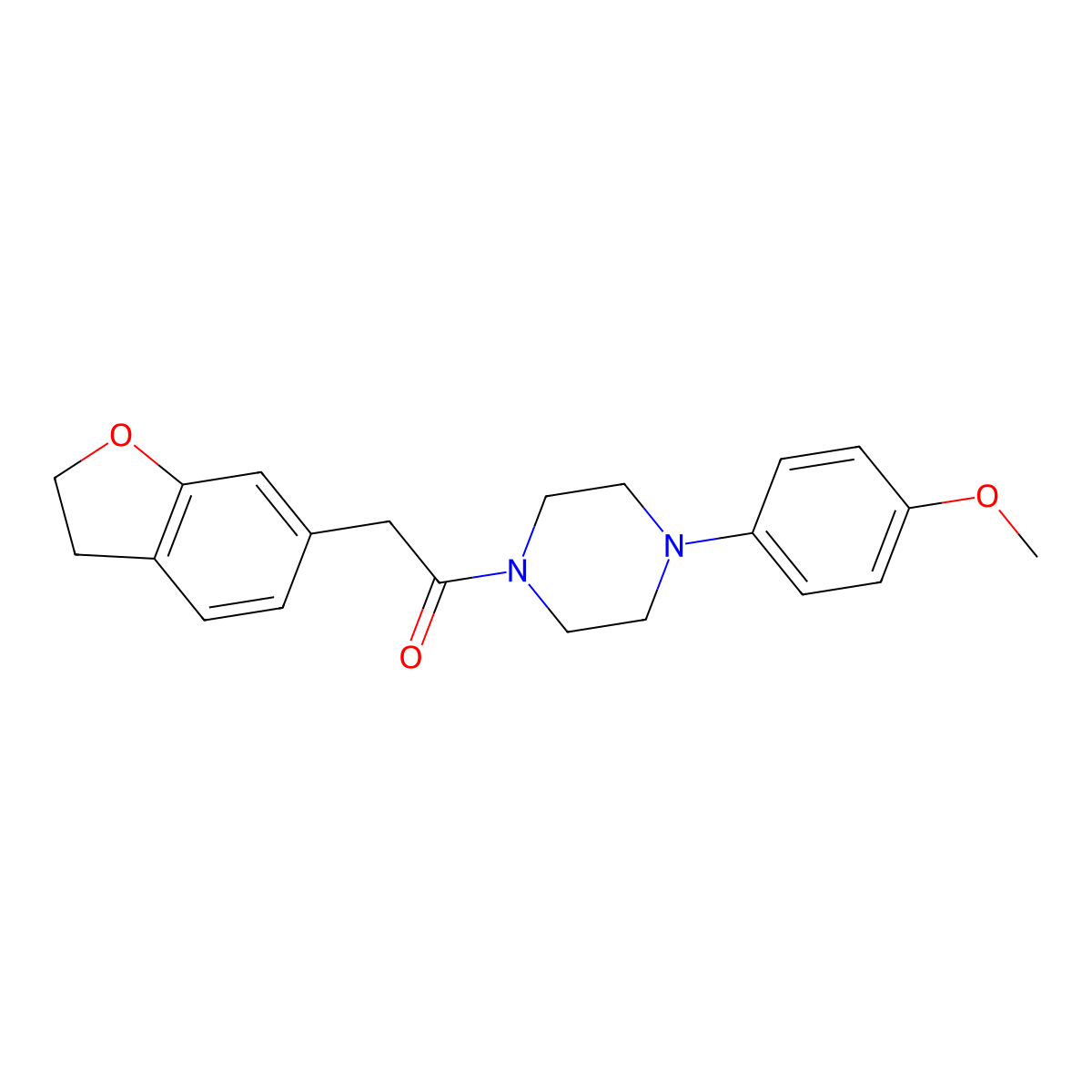 2-(2,3-Dihydro-1-benzofuran-6-yl)-1-[4-(4-methoxyphenyl)piperazin-1-yl]ethanone molecular structure, CAS 1436000-03-1