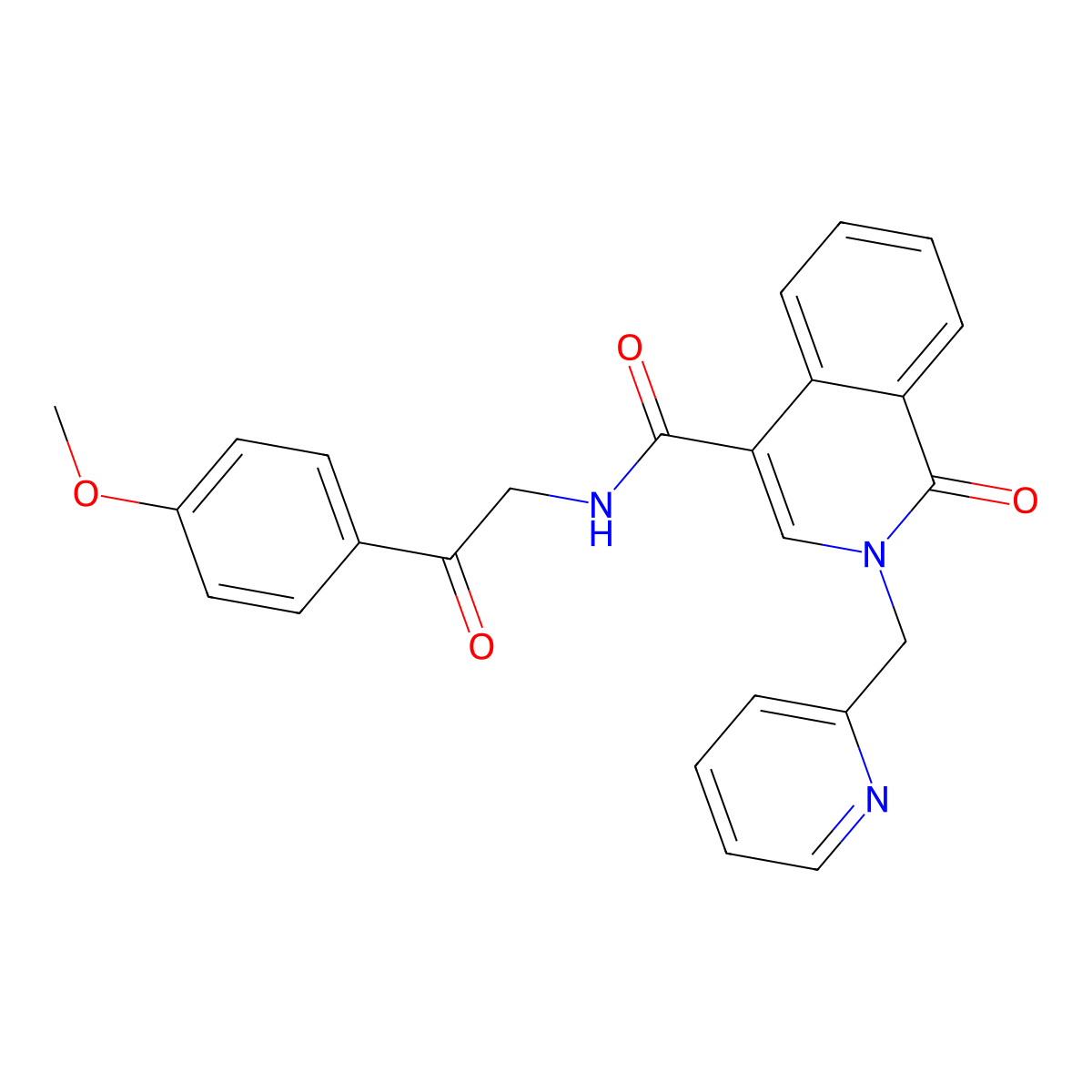 N-[2-(4-methoxyphenyl)-2-oxoethyl]-1-oxo-2-(pyridin-2-ylmethyl)-1,2-dihydroisoquinoline-4-carboxamide molecular structure, CAS 1436000-16-6