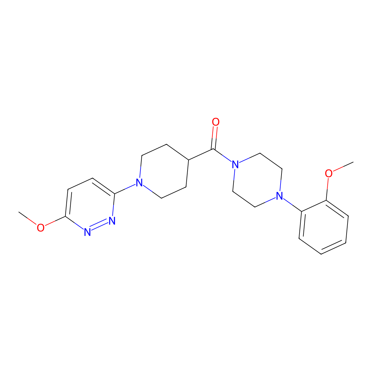 (4-(2-Methoxyphenyl)piperazin-1-yl)(1-(6-methoxypyridazin-3-yl)piperidin-4-yl)methanone molecular structure, CAS 1436000-42-8