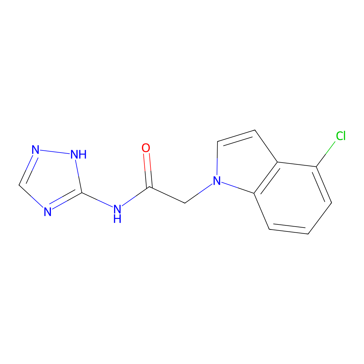 2-(4-chloro-1H-indol-1-yl)-N-(4H-1,2,4-triazol-3-yl)acetamide molecular structure, CAS 1436000-61-1